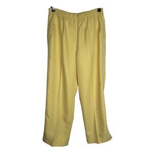 Vintage Line Two Butter Yellow Elastic Waist Stretchy Work Pants Size Large